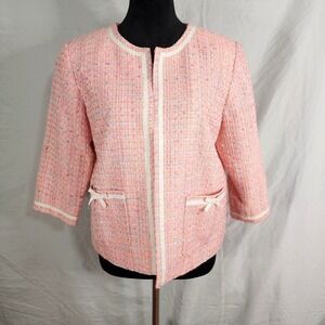 Vtg 80s PATCHINGTON Size 8 Petite‎ Pink Boucle Tweed Easter Church Dinner Jacket